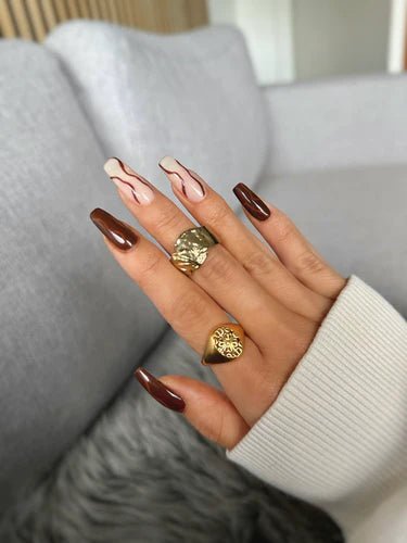 Brown Swirls Look - Nailster Sweden