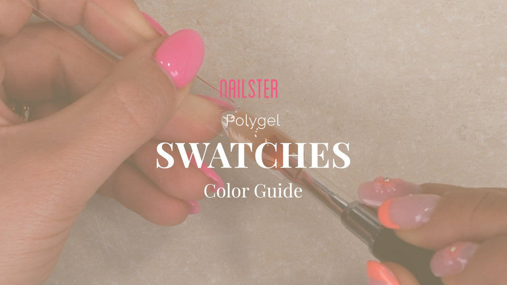 Polygel swatches - Nailster Sweden
