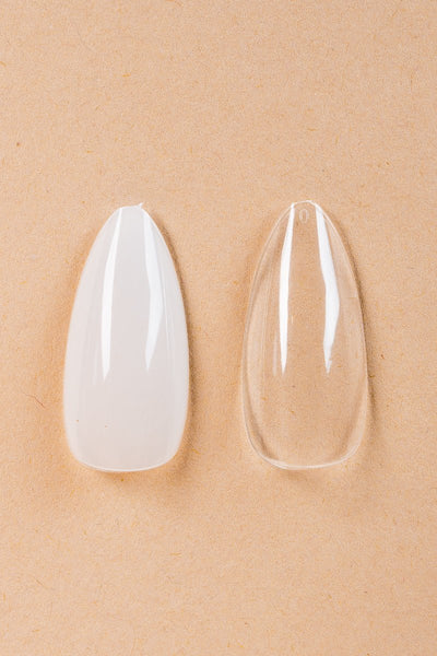 5 x Almond Medium Clear Tipper