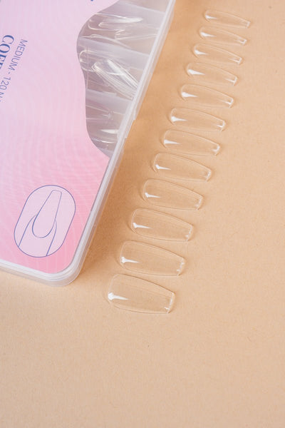 5 x Coffin/Ballerina Medium Clear Tipper