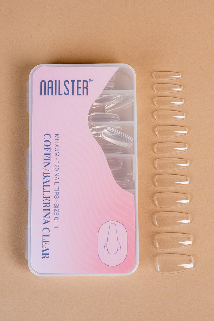5 x Coffin/Ballerina Medium Clear Tippar