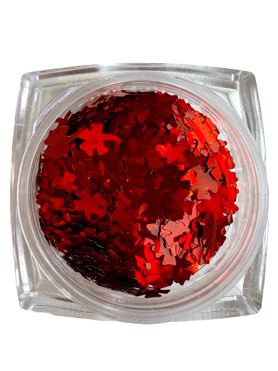 Glitter - Rött Fyrklöverformat