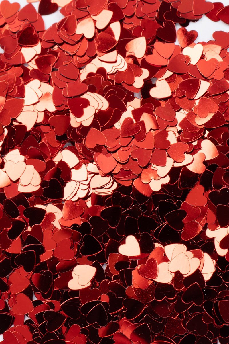 Glitter - Rød Hjerteformet