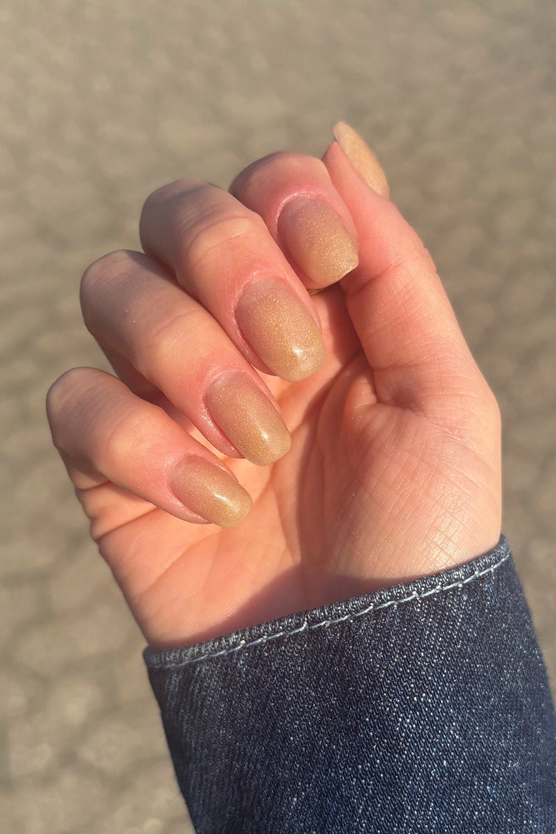 Polygel Peach Glitter · 461 | Nailster Denmark