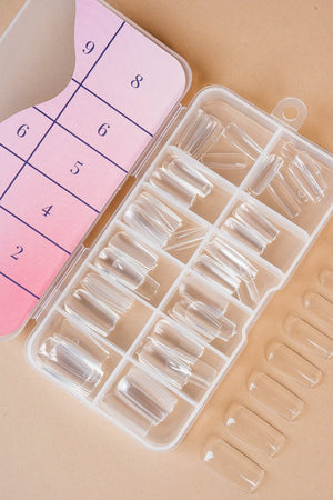 Square Medium Clear Tipper | Nailster Denmark