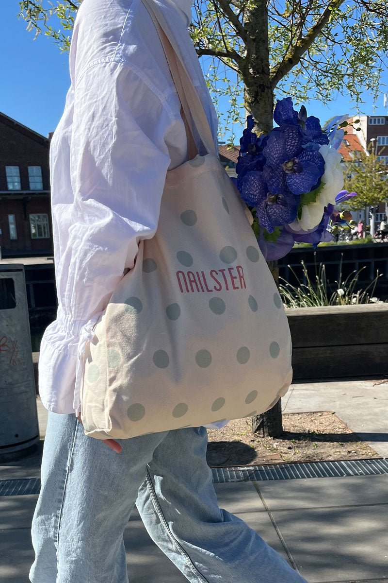 Tote Bag - Dusty Green Dots