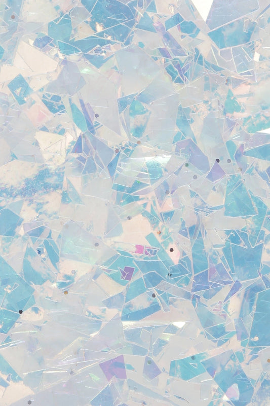 Glass Flake - White/Blue Glitter